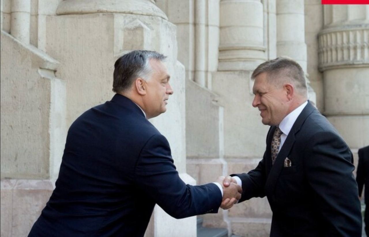 Премʼєр-міністри Угорщини й Словаччини Віктор Орбан та Роберт Фіцо. Фото: X (Twitter) Орбана