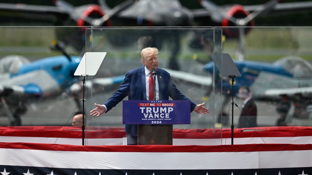 Виступ Дональда Трампа. Фото: Getty Images/Peter Zay