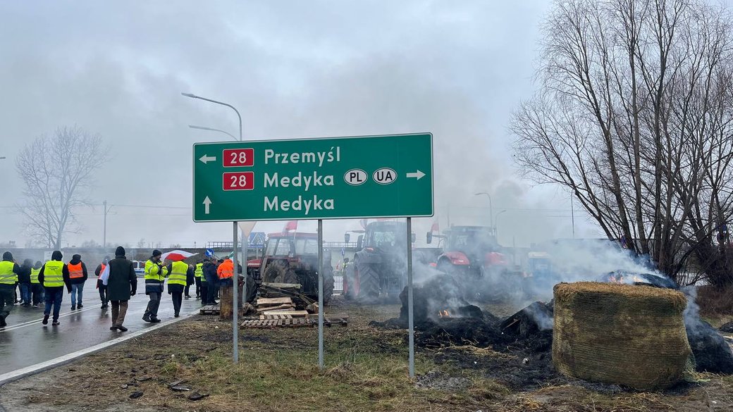 Страйк польських фермерів на пункті пропуску 