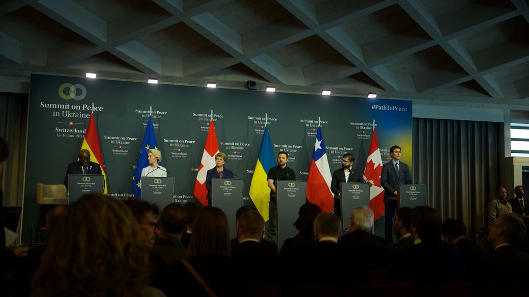 Пресконференція світових лідерів за результатами Саміту миру. Фото: Суспільне