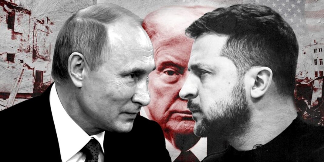 Зеленський, Трамп та Путін. Колаж: український інститут майбутнього