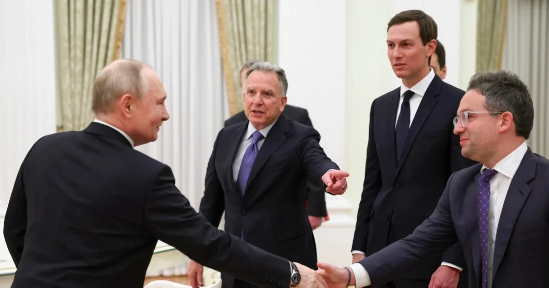 Володимир Путін, Стів Віткофф, Джаред Кушнер та Джош Грюнбаум на зустрічі у Москві 22 січня. Фото: Associated Press